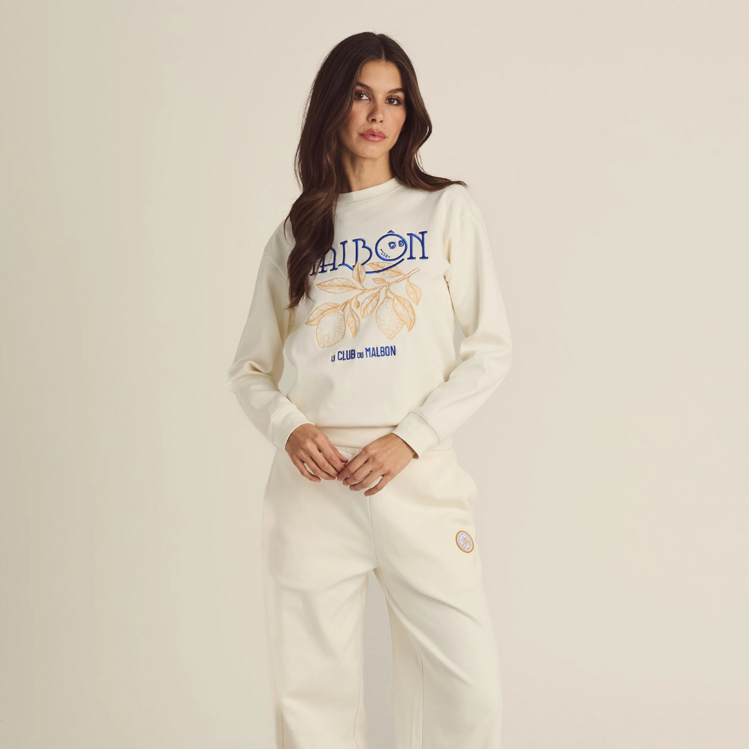 Malbon Golf Adeline Crewneck Sweatshirt - Ivory