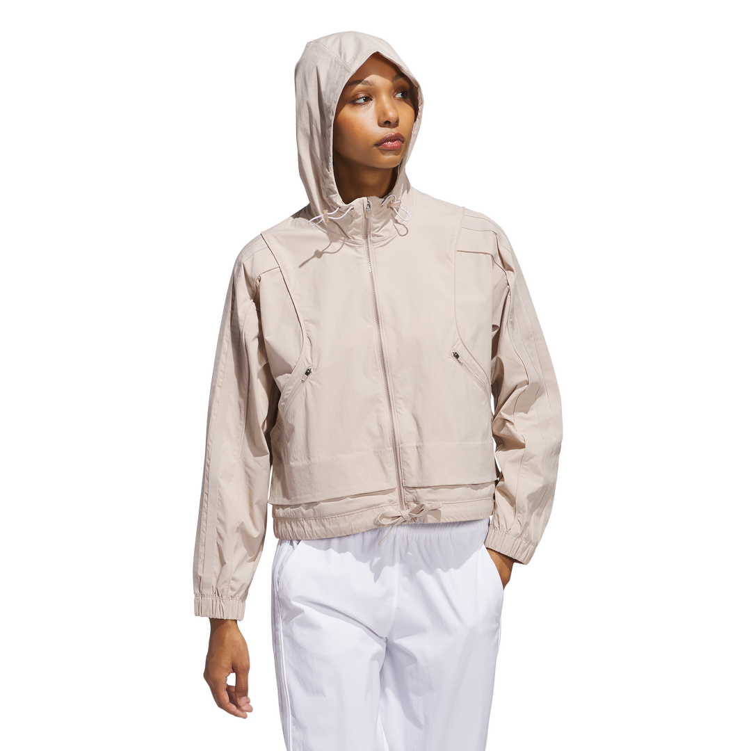 Adidas Golf Beyond Full-Zip Hooded Jacka - Wonder Taupe