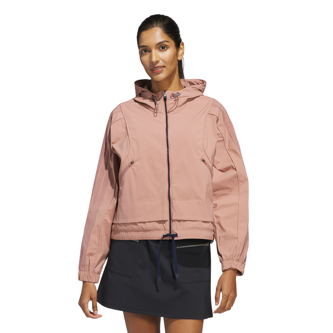 Adidas Golf Beyond Full-Zip Hooded Jacka - Warm Clay