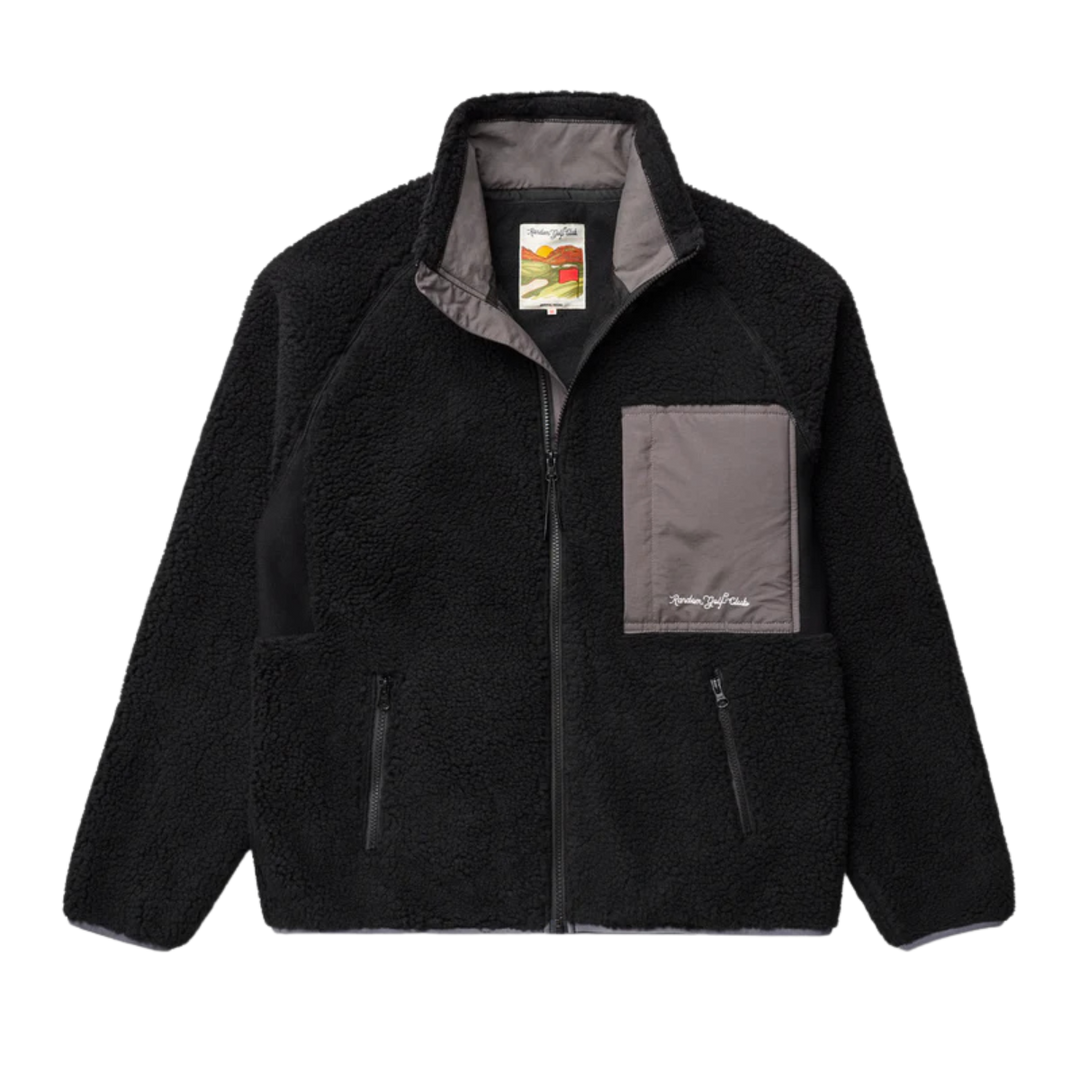 Random Golf Club Swing Free Sherpa Jacket - Black