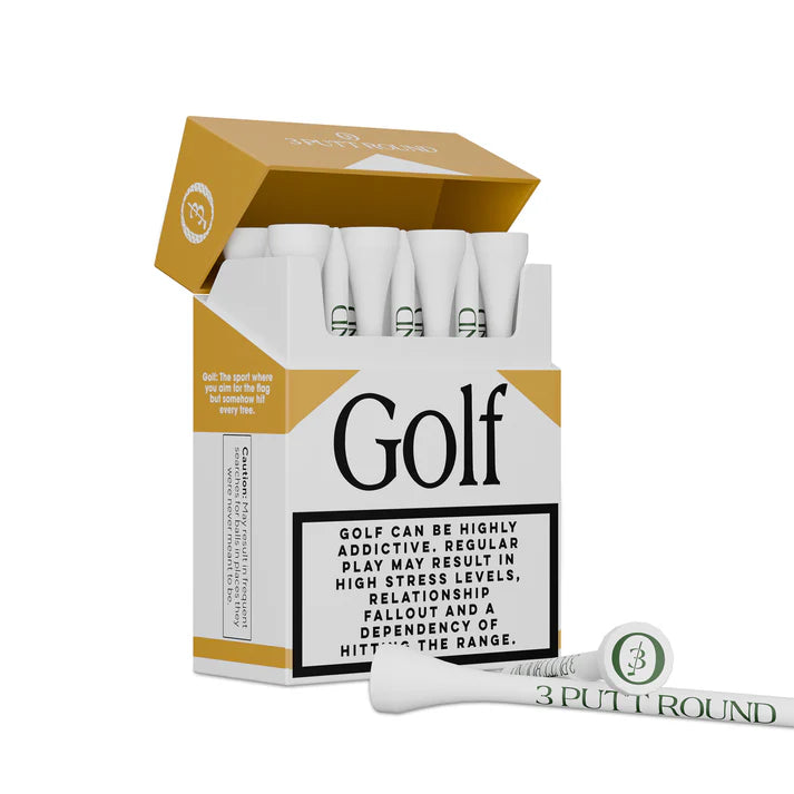 3 Putt Round The Golf Addiction Tee Pack - Guld