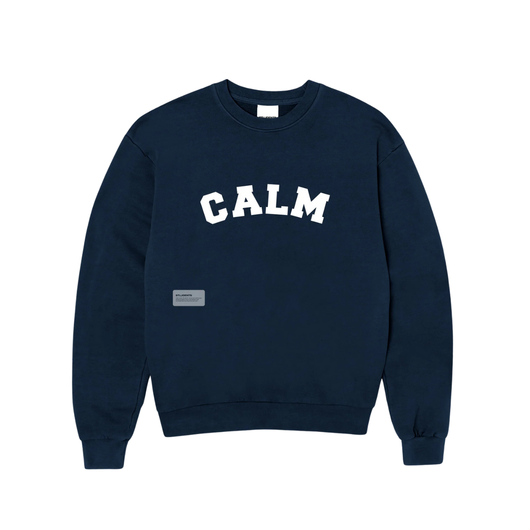 Students Golf Calm Fleece Crew Sweater - Mörkblå